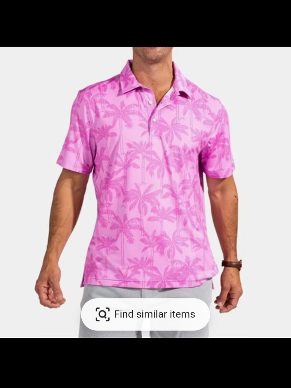 Chubbies Men's Pink Palm-Print Polo